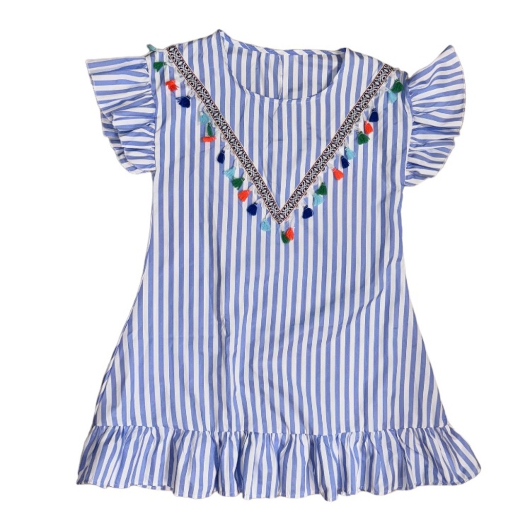 FRINGE stripe butterfly sleeve tunic Y2K dress women’s size small